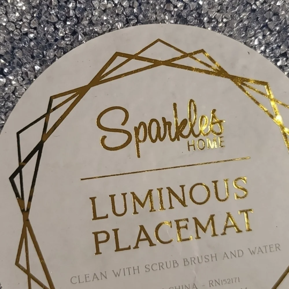 x4 Sparkles Home Snowflake Luminous Rhinestone Christmas Placemats Chargers New